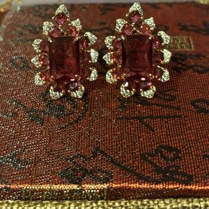 Statement Red Crystal Earrings ✨ | Waterproof & Tarnish Resistant